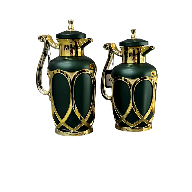 Термокувшин Najib NJ20. пластик, стекло, 1 л + 0.7 л, темно-зеленый, 2 шт