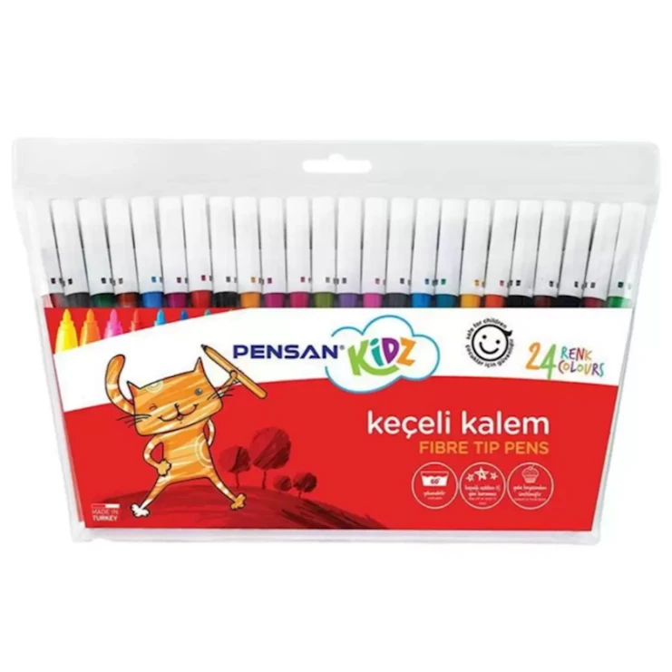 Набор фломастеров Pensan Eco Kidz Fibre Tip Pens 24R 5000, 24 цветa Набор фломастеров Pensan Eco Kidz Fibre Tip Pens 24R 5000, 24 цветa