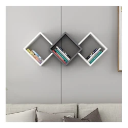 Настенная полка Art Mebel 146, ламинат, 100х40х20 см, серая/белая Настенная полка Art Mebel 146, ламинат, 100х40х20 см, серая/белая