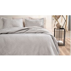 Örtük və yastıq üzü dəsti Yataş Brio, örtük 240х230 sm, yastıq üzü 50x70 sm 2 ədəd, ikinəfərlik, pambıq/poliester, boz