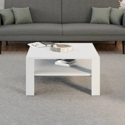 Журнальный стол TV Stend M16, ламинат, белый, 80x80x45 см