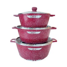 Yemək bişirmək üçün dəst 00244, 6 parça, qranit, qara