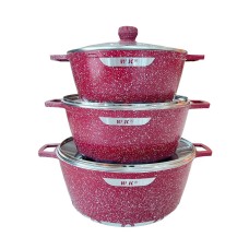 Yemək bişirmək üçün dəst 00244, 6 parça, qranit, qara