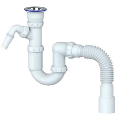 Сифон Unicorn Y320V для двойной кухонной мойки, белый