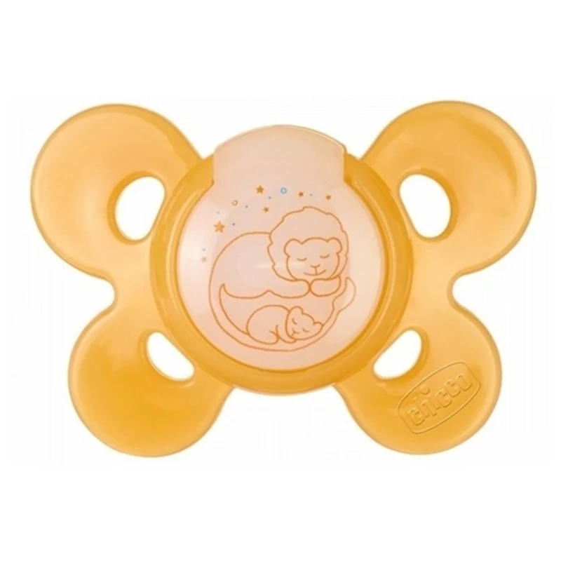 Силиконовая пустышка Chicco Physio Comfort Lumi с футляром, от 16-36 месяцев, цвет голубой