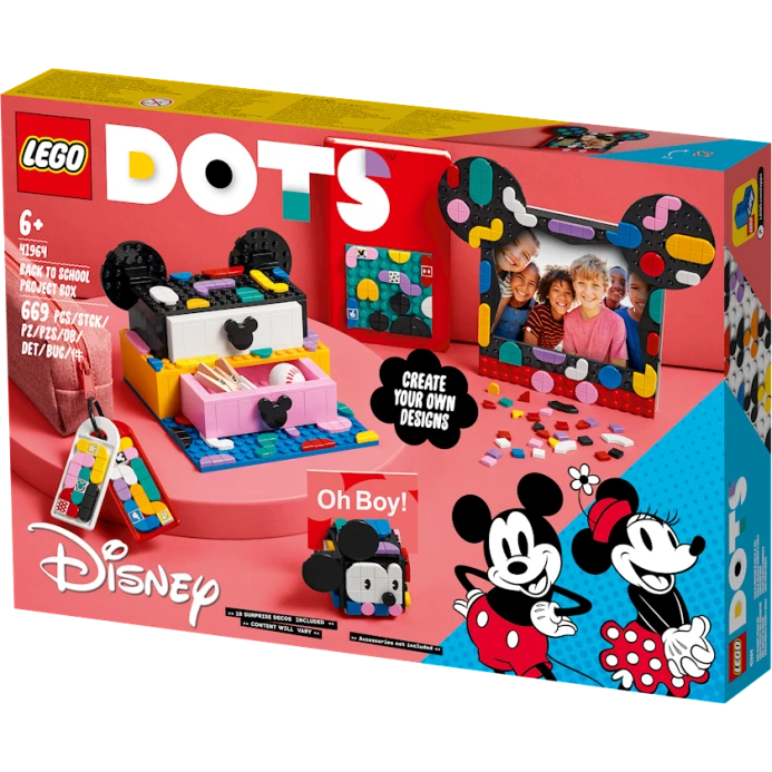 Конструктор LEGO DOTS Mickey Mouse & Minnie Mouse Back-to-School Project Box 41964, 6+ лет, 669 элементов