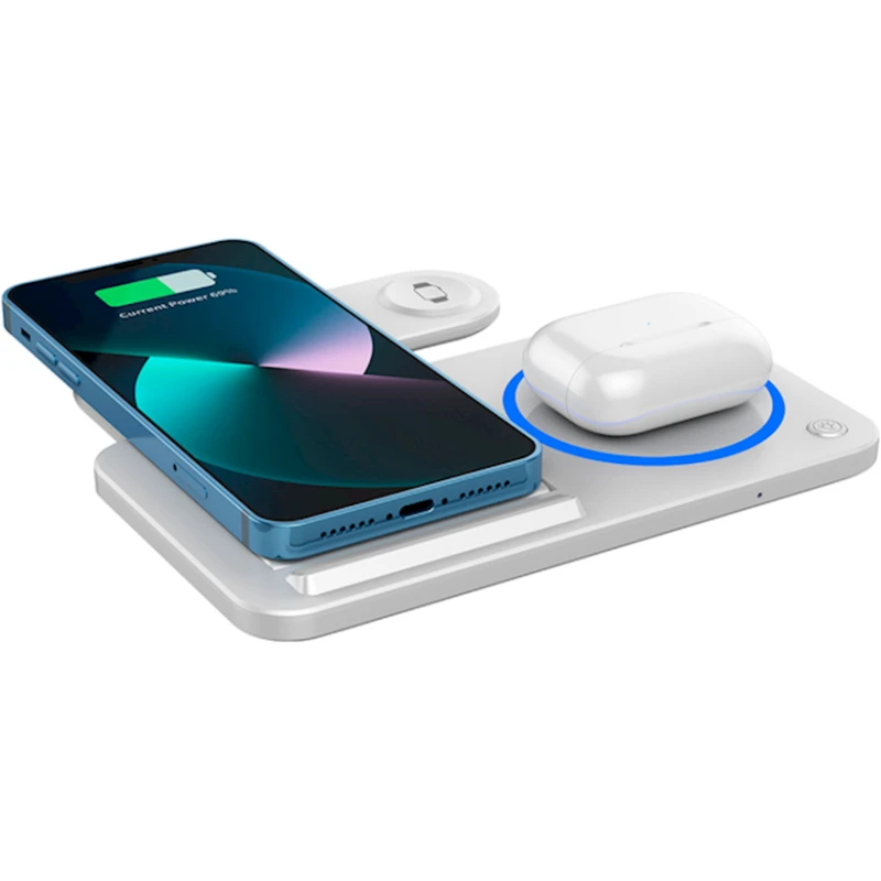 Беспроводное зарядное устройство Wiwu Wi-W020 3in1 White Беспроводное зарядное устройство Wiwu Wi-W020 3in1 White