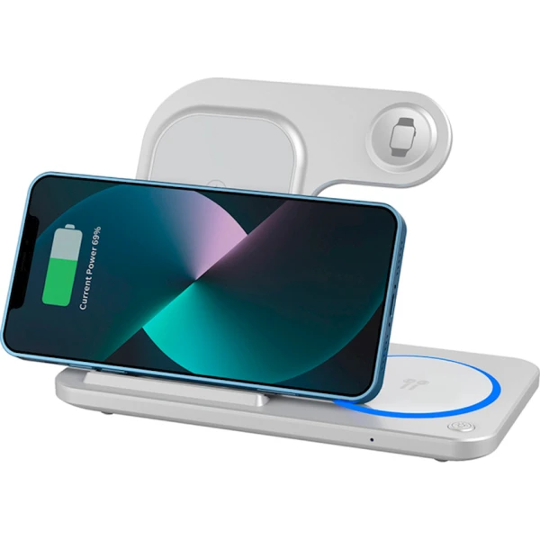 Беспроводное зарядное устройство Wiwu Wi-W020 3in1 White Беспроводное зарядное устройство Wiwu Wi-W020 3in1 White