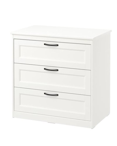 Komod IKEA Songesand, ağ, 82x50x81 sm