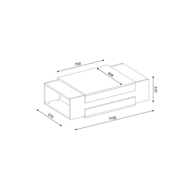 Журнальный стол Ev Plus ev_12116078, ЛДСП, коричневый, белый, 110x57x31 см Журнальный стол Ev Plus ev_12116078, ЛДСП, коричневый, белый, 110x57x31 см