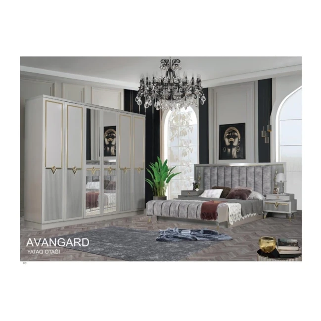 Спальный гарнитур Avangard, серый, Ламинат Спальный гарнитур Avangard, серый, Ламинат