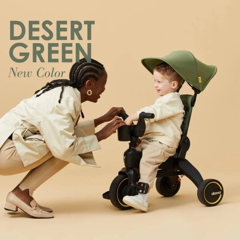 Детский трехколесный велосипед Doona 6188, зеленый, 10+ мес