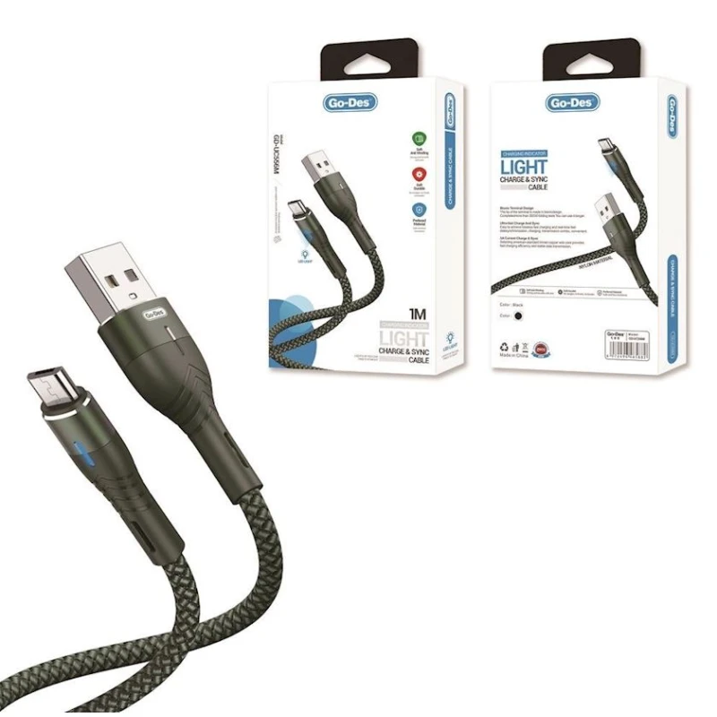 Кабель Go-Des GD-UC556M USB to microUSB, 1 м, черный