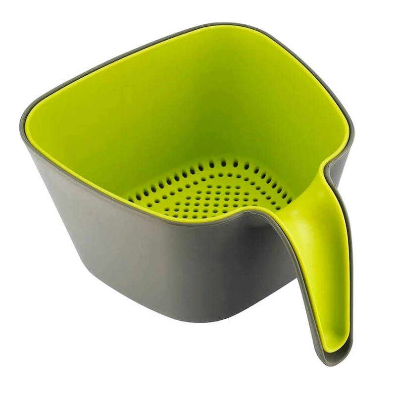 Дуршлаг Leggno Pratico, 22 см, пластик, зеленый/серый Дуршлаг Leggno Pratico, 22 см, пластик, зеленый/серый
