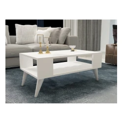 Журнальный стол Art_57, ламинат, белый, 40x90x45 см