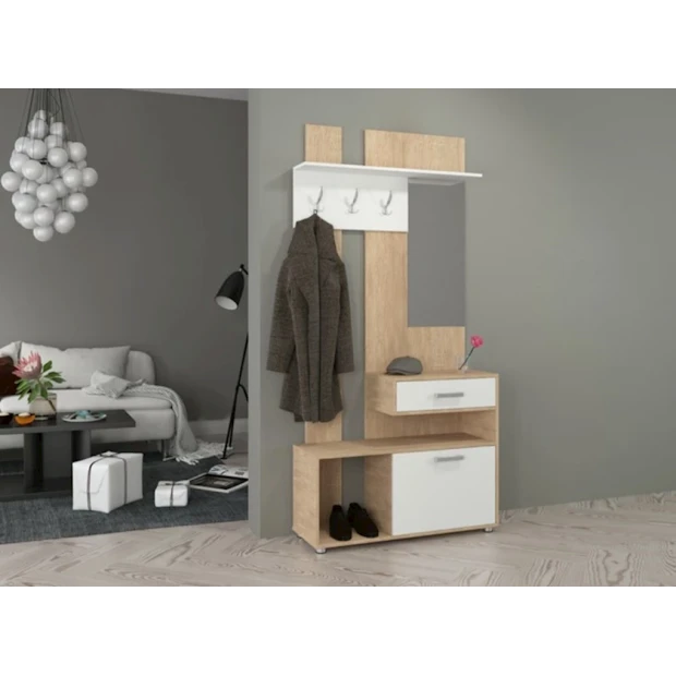 Шкаф-витрина для прихожей Letta,201.5х35х120 см,ЛДСП,белый