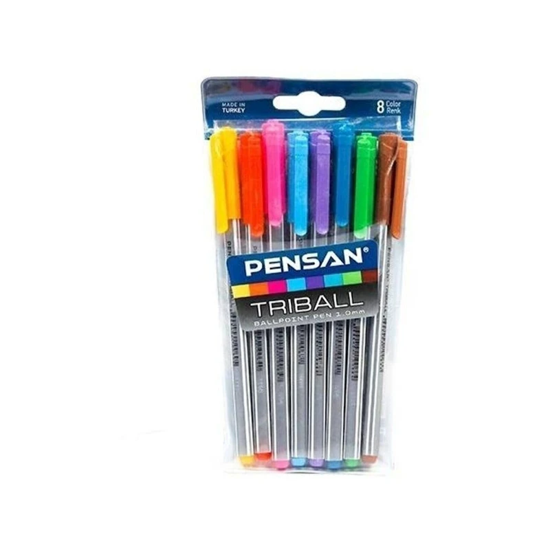 Набор шариковых ручек Pensan Trıball, 1 мм, 8 шт Набор шариковых ручек Pensan Trıball, 1 мм, 8 шт