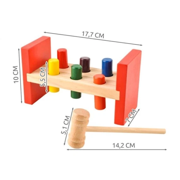Sorter Tak-Cak, 10x17.7x7 sm, taxta, rəngbərəng Sorter Tak-Cak, 10x17.7x7 sm, taxta, rəngbərəng