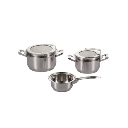 Набор посуды Gipfel Master 8595, 3 шт, 16/20/24 см, 1500/3000/5000 мл, нержавеющая сталь, с крышкой, серебристый Набор посуды Gipfel Master 8595, 3 шт, 16/20/24 см, 1500/3000/5000 мл, нержавеющая сталь, с крышкой, серебристый