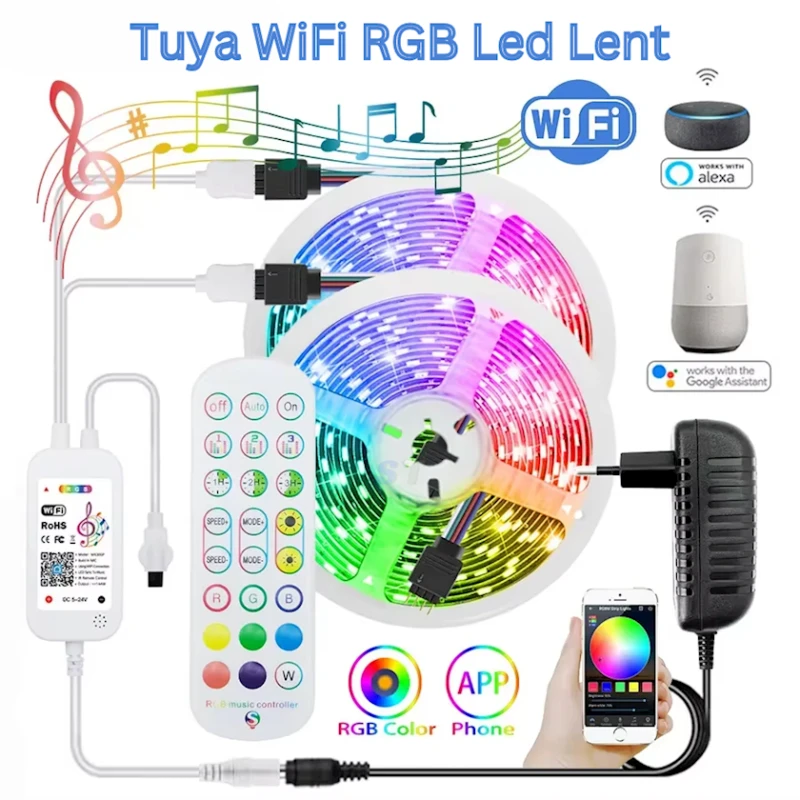 Светодиодная лента Tuya WiFi LED 15м Светодиодная лента Tuya WiFi LED 15м