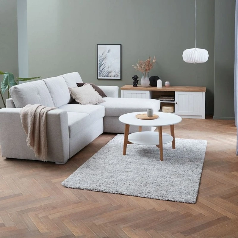 Журнальный стол JYSK Jegind, диаметр 80 см, высота 45 см, МДФ/массив дерева, коричневый/белый Журнальный стол JYSK Jegind, диаметр 80 см, высота 45 см, МДФ/массив дерева, коричневый/белый