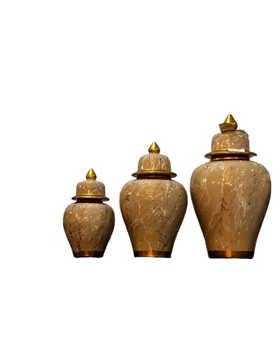 Dekorativ banka dəsti Bianco CO72, 3 əd, keramika, qəhvəyi/mərmər, 24x13 sm, 31x17 sm, 39x21 sm