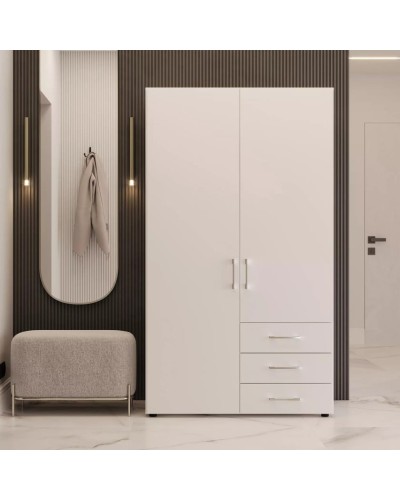 Şkaf Art Mebel Art-80-10, LDSP, ağ, 50x80x210 sm