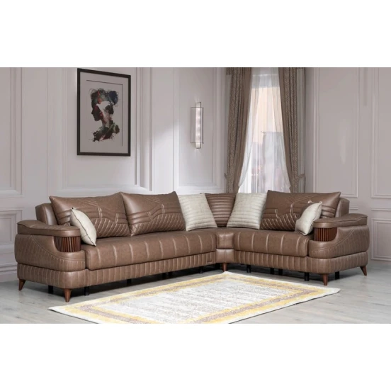 Угловой диван Woodpecker Vector, коричневый, 312x203x84x85 см Угловой диван Woodpecker Vector, коричневый, 312x203x84x85 см