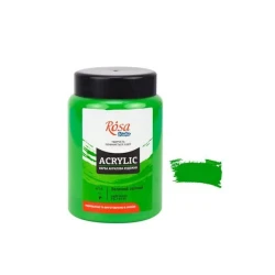Акриловая краска художественная Rosa Studio 414, зеленый светлый, 400 мл