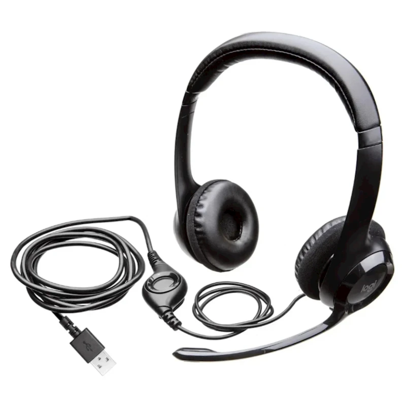 Проводные наушники Logitech H390 USB Computer Headset Black (981-000014) Проводные наушники Logitech H390 USB Computer Headset Black (981-000014)