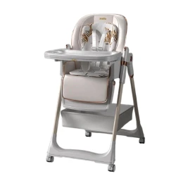 Стульчик для кормления Kidilo 8155, экокожа, белый