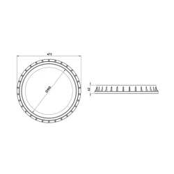 Крышка люка LuxWares, 400 мм, пластик, с ручкой