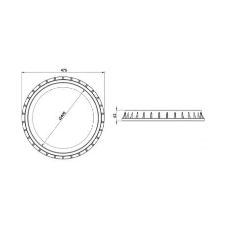 Крышка люка LuxWares, 400 мм, пластик, с ручкой