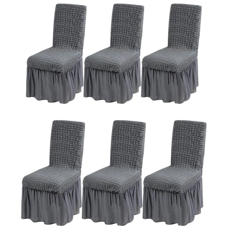 Stul üçün çexol dəsti TZE-580, boz, 6 əd