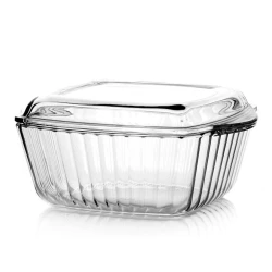 Форма для запекания Borcam, 2.6 л, 21x25 см, прямоугольная, стекло, прозрачный
