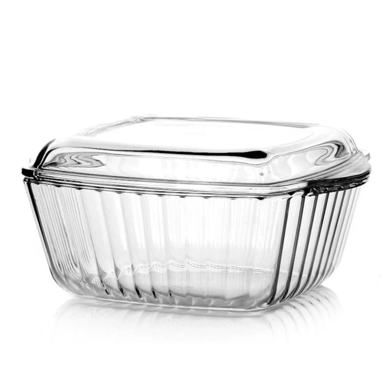 Форма для запекания Borcam, 2.6 л, 21x25 см, прямоугольная, стекло, прозрачный