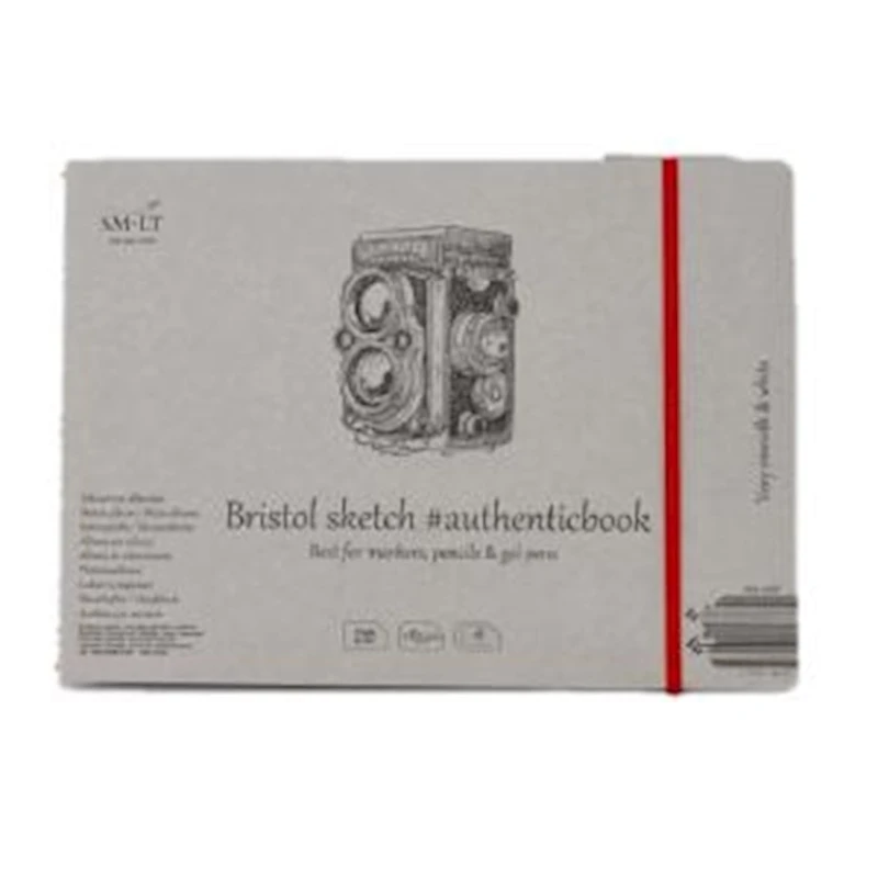Альбом для скетчей SM-LT Bristol authenticbook, 185г/м², 24.5x17.6 см, 18л, белый Альбом для скетчей SM-LT Bristol authenticbook, 185г/м², 24.5x17.6 см, 18л, белый