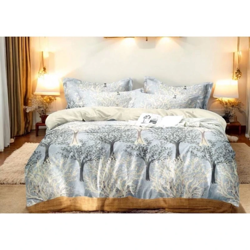 Комплект постельного белья Luxe Cotton 382, пододеяльник 160x220 см, простыня 160x240 см, наволочка 50х70 см, односпальный, сатин, серый