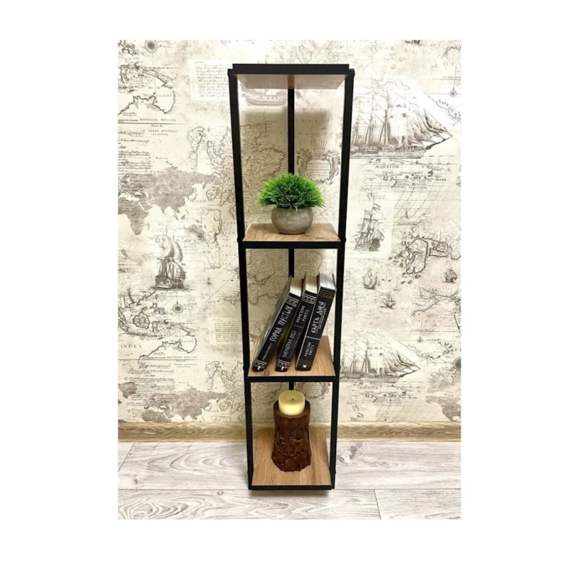 Стеллаж 3563_LoftSlimVotan, 23x20x100 см, ЛДСП, коричневый Стеллаж 3563_LoftSlimVotan, 23x20x100 см, ЛДСП, коричневый