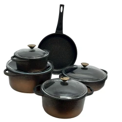 Qab-qacaq dəsti Canali 04000395 qara, 26/20/24/30/28 sm, 9 əd