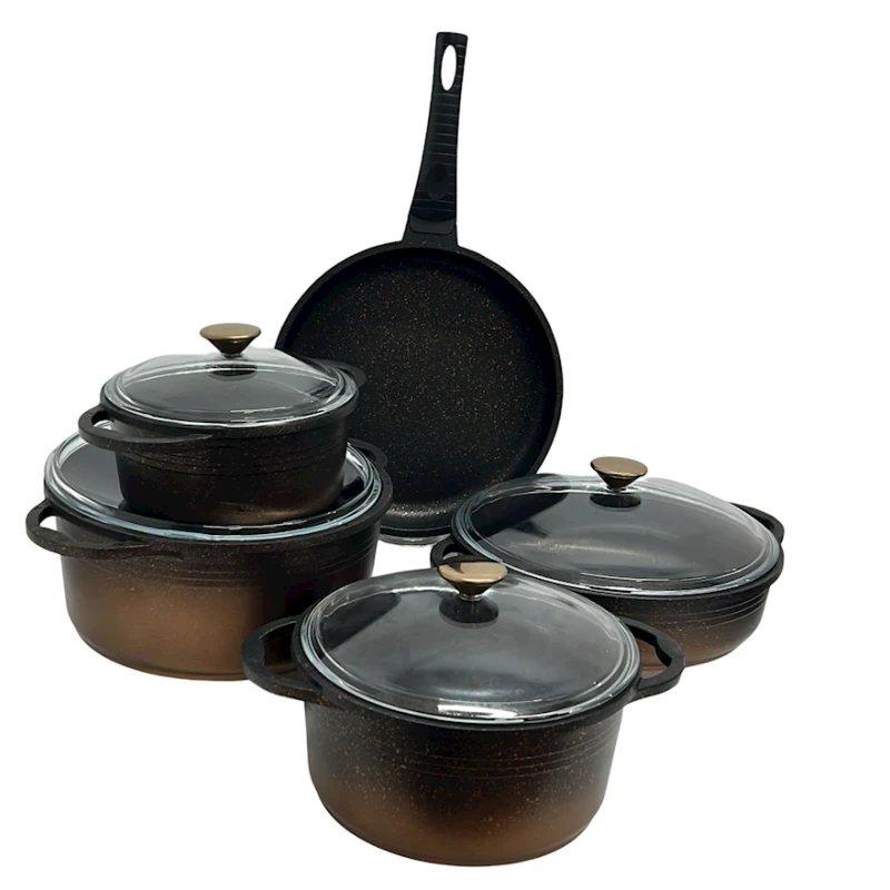 Qab-qacaq dəsti Canali 04000395 qara, 26/20/24/30/28 sm, 9 əd