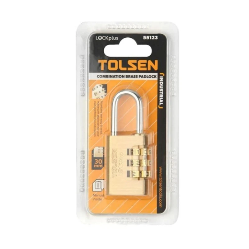 Навесной замок Tolsen 55123, с кодом, 30 мм