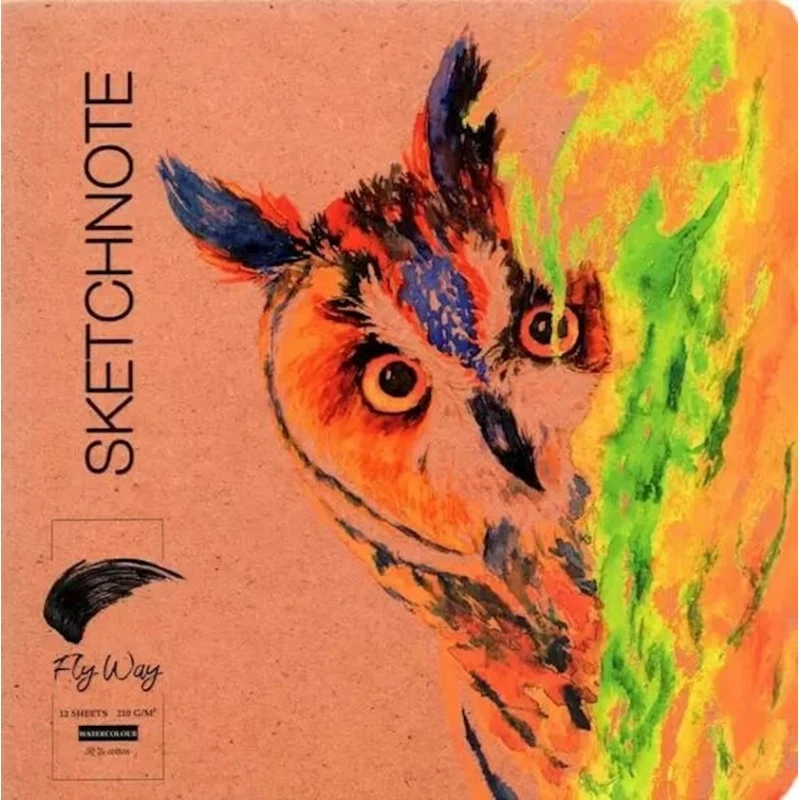 Скетчбук Проф-Пресс Любопытная Сова, 12 листов, 185x185 мм