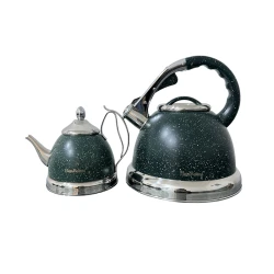 Набор чайников HausRoland 714-6, чайник 4.5 л + заварной чайник 1 л, нержавеющая сталь, зеленый