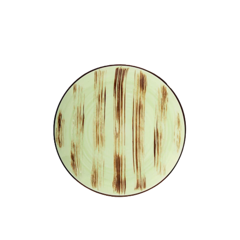 Обеденная тарелка Wilmax Scratch WL‑668113/A, круглая, 3 шт, 23 см, фарфор, зеленая