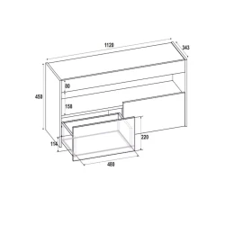 Тумба под ТВ 3563_LETNEWHatAndr, ЛДСП, серая, 45x34.3x112 см Тумба под ТВ 3563_LETNEWHatAndr, ЛДСП, серая, 45x34.3x112 см