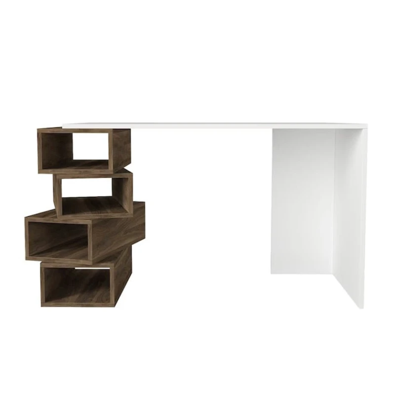 Компьютерный стол Art Mebel Art_Komp_Masası 169, белый/коричневый, 75x130x60 см