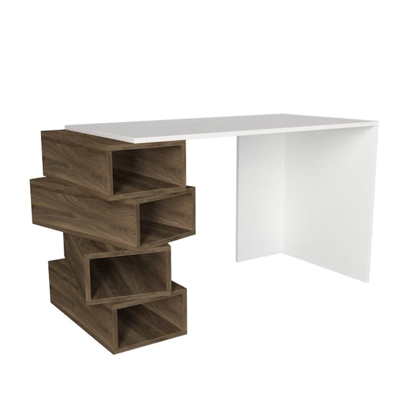 Компьютерный стол Art Mebel Art_Komp_Masası 169, белый/коричневый, 75x130x60 см