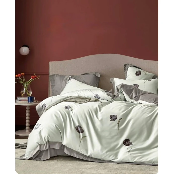 Комплект постельного белья MiraNova CTS-413, пододеяльник 200х220 см, простыня 240х260 см, наволочки 50х70 см, двуспальный, сатин, разноцветный Комплект постельного белья MiraNova CTS-413, пододеяльник 200х220 см, простыня 240х260 см, наволочки 50х70 см, двуспальный, сатин, разноцветный