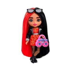 Кукла Barbie Extra Mini Леди Рокстар с красными и черными волосами, 3+ лет